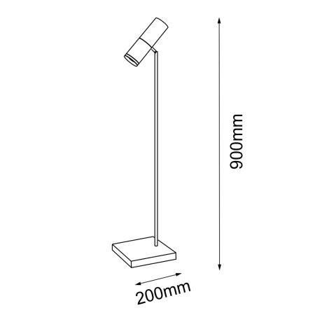 Lampa stołowa Kavos - Mosiądz polerowany-czarna (900 mm) 8376  - Antigo