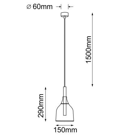 Lampa wisząca Botor 1 - Czarna (150 mm) 5095  - Antigo