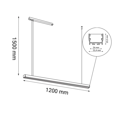 Lampa wisząca Hiate Line - Biała (1200 mm) 3000K 1849  - Antigo
