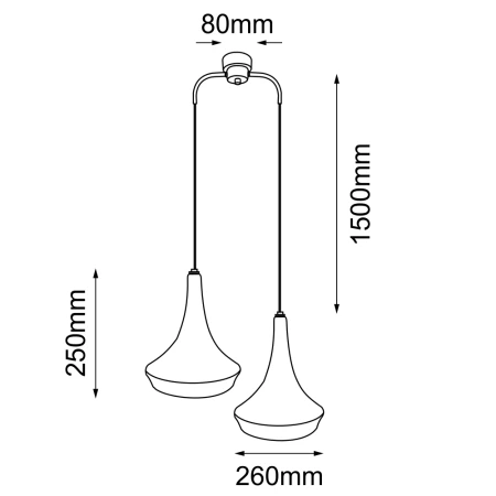 Lampa wisząca Mahaka 2 - Czarna (500 mm) 5173  - Antigo