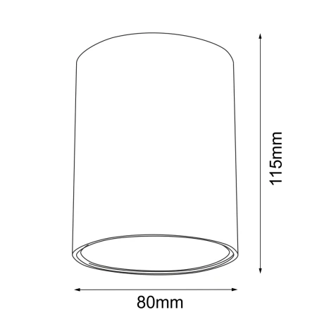 Plafon Point dif 80 - Biały (115 mm) 1255  - Antigo