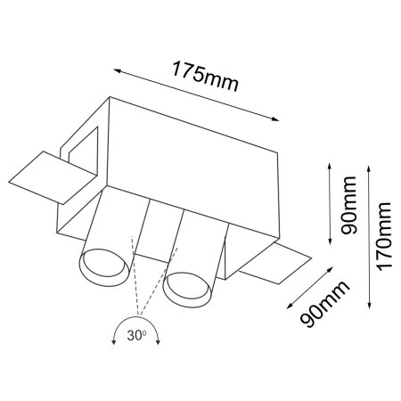 Lampa wpuszczana Yamato 2 - Czarna 7802  - Antigo
