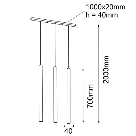 Lampa wisząca Yabu 3 - Czarna (700 mm) 5527  - Antigo
