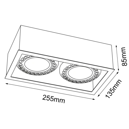 Plafon Cage out 1-2 - Czarny (85 mm) 1273  - Antigo