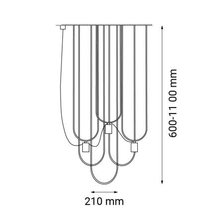 Lampa wisząca Udin 3 - Czarna 9786  - Antigo