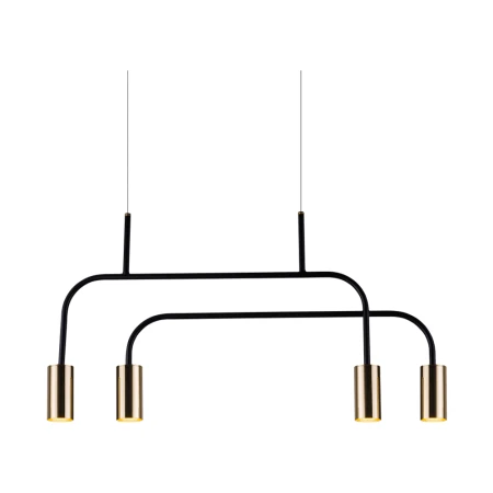 Lampa wisząca Vai 4 - Mosiądz polerowany-czarna (580 mm) 8839  - Antigo