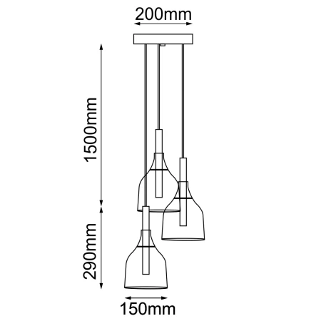 Lampa wisząca Botor O 3 - Czarna (200 mm) 5097  - Antigo