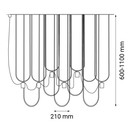 Lampa wisząca Udin 6 - Czarna 9785  - Antigo