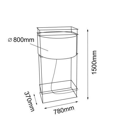 Lampa podłogowa PAA - Czarna-mosiężny (1500 mm) 9524  - Antigo