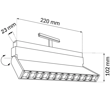 Spot magnetyczny Komatsu dot move - Czarny - 48V 12W 960lm (220 mm) 4000K 6499  - Antigo
