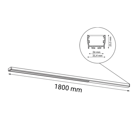 Plafon Hiate Line - Biały (1800 mm) 4000K 1819  - Antigo