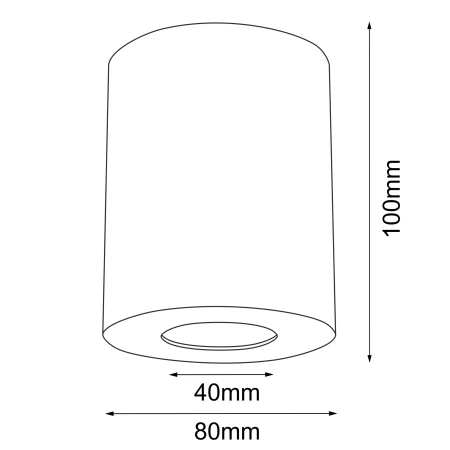 Plafon Point H 80 - Biały IP44 (100 mm) 1257  - Antigo