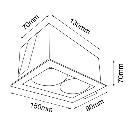 Lampa wpuszczana Cage in mini 1-2 - Biała 3035  - Antigo