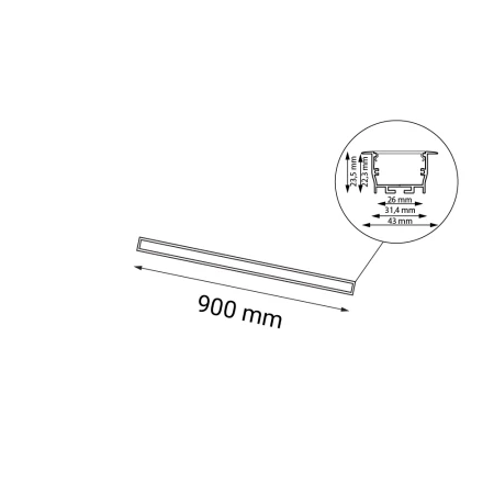 Lampa wpuszczana Hiate Line - Biała (900 mm) 3000K 1825  - Antigo