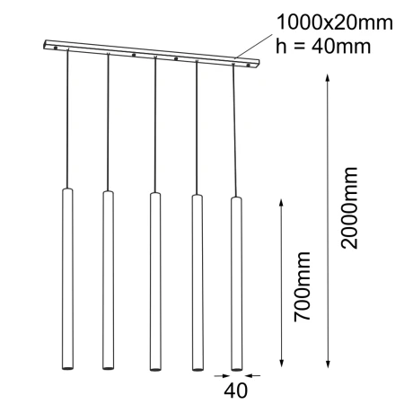 Lampa wisząca Yabu 5 - Biała (700 mm) 7575  - Antigo