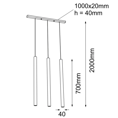 Lampa wisząca Yabu 3 - Biała (700 mm) 7574  - Antigo