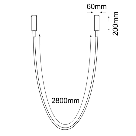 Lampa wisząca natynkowa Hebi – Czarna (3200 mm) 3000K 5056  - Antigo