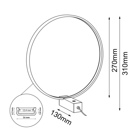 Lampa stołowa Agaro 27 - Czarna (310 mm) 3000K 2000  - Antigo