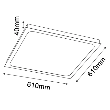 Plafon Hika - Czarny (610x610 mm) 4000K 1057  - Antigo