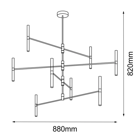 Lampa wisząca Livi 16 - Mosiądz polerowany (880 mm) 8392  - Antigo