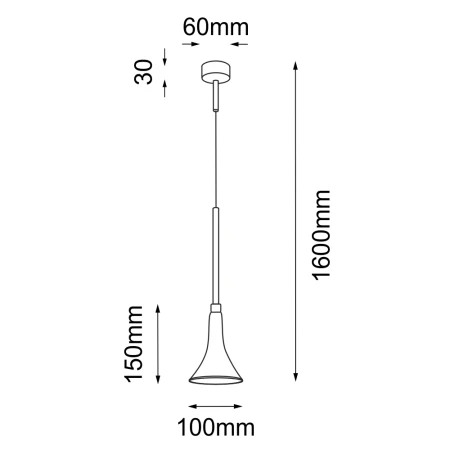 Lampa wisząca Kanzaki 1 - Czarna (100 mm) 4000K 8531  - Antigo