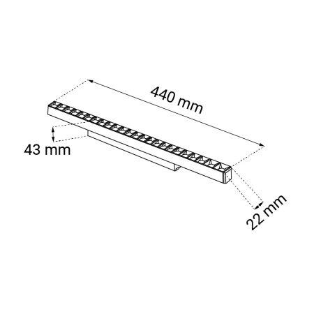 Spot magnetyczny Komatsu dot - Czarny (440 mm) 48V 24W 1920lm 3000K 6564  - Antigo