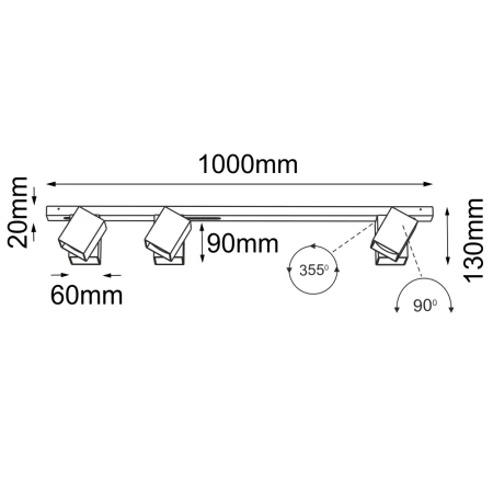 Lampa modułowa Cube Line move 3 - Biała (1000 mm) 1007  - Antigo