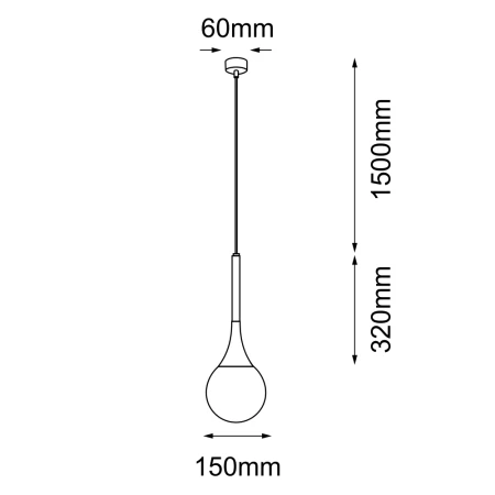Lampa wisząca Jun 1 - Czarna (150 mm) 5169  - Antigo