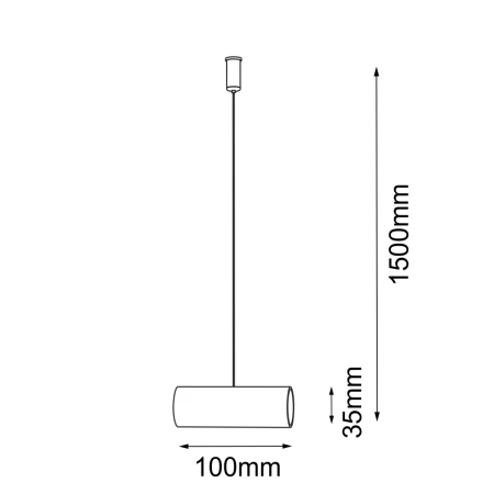 Łącznik 10 z zawiesiem do systemu modułowego Mafra - Czarny (1500 mm) 5101  - Antigo