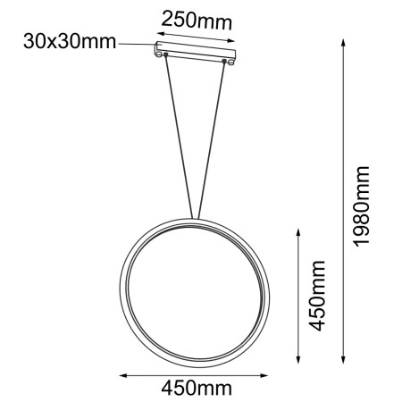 Lampa wisząca Ikuna O - Czarna (450 mm) 4000K 5075  - Antigo