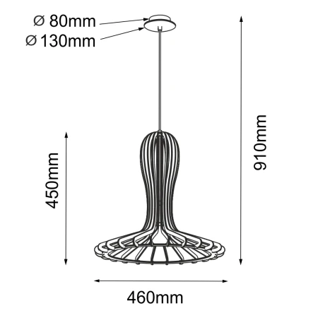 Lampa wisząca Rina - Naturalna sklejka (460 mm) 5018  - Antigo