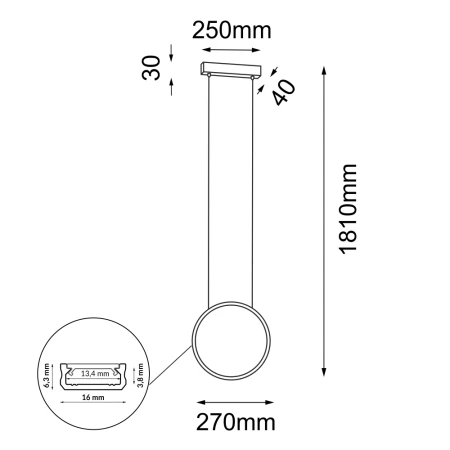 Lampa wisząca Agaro 27 - Czarna (270 mm) 3000K 5306  - Antigo