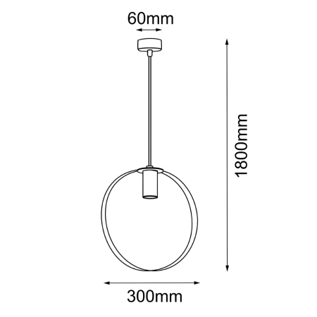 Lampa wisząca Ortiga 2 - Czarna (300 mm) 5148  - Antigo