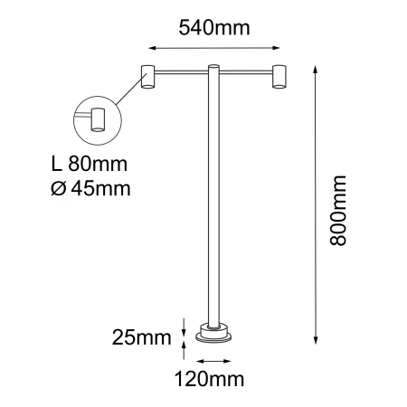 Słupek Ogrodowy Niseko - Antracyt (800 mm) 9922  - Antigo