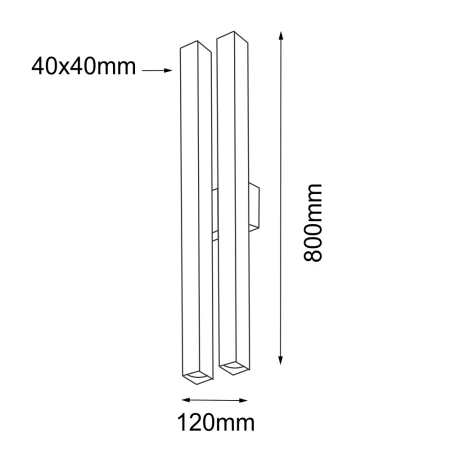 Kinkiet Doha K2 - Czarny (800 mm) 4706  - Antigo