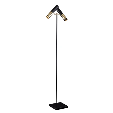 Lampa podłogowa Kavos - Mosiądz polerowany-czarna (1800 mm) 8378  - Antigo