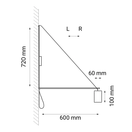 Kinkiet kabe - Czarny (720 mm) 9016  - Antigo