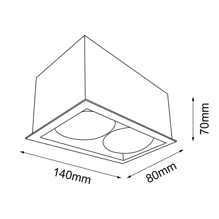 Plafon Cage out mini 1-2 - Biały (70 mm) 1081  - Antigo