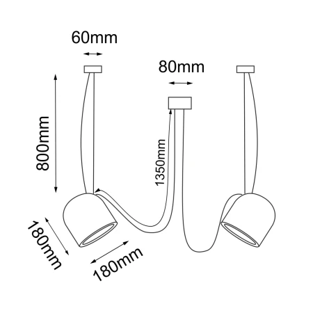 Lampa wisząca DOBO 2 - Czarna 9036  - Antigo