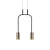 Lampa wisząca Vai 2 Krótka - Mosiądz polerowany-czarna (305 mm) 8841  - Antigo