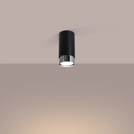 Plafon NERO 12,5 czarny/chrom SL.1408 - Sollux