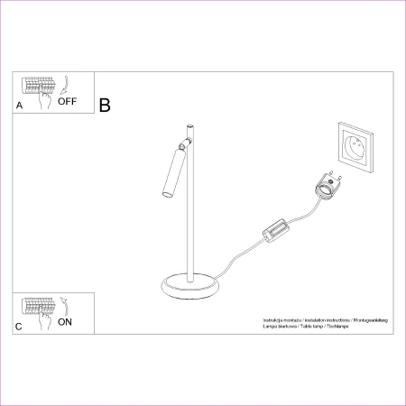 Lampa biurkowa PASTELO czarna SL.1469 - Sollux