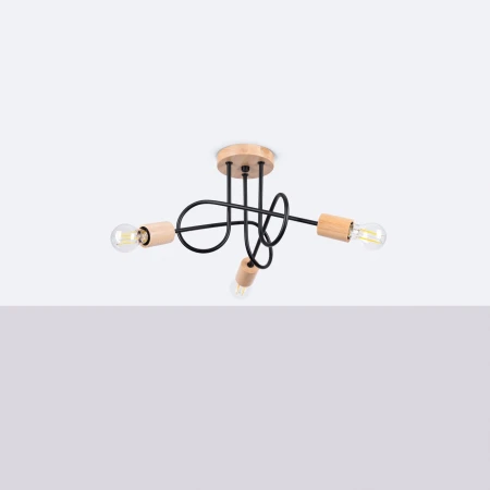Żyrandol EMBER 3 czarny SL.1477 - Sollux