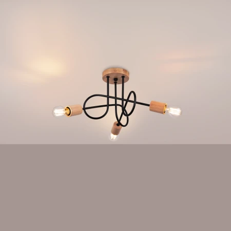 Żyrandol EMBER 3 czarny SL.1477 - Sollux