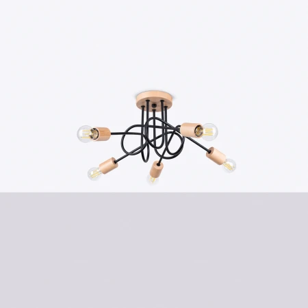 Żyrandol EMBER 5 czarny SL.1478 - Sollux