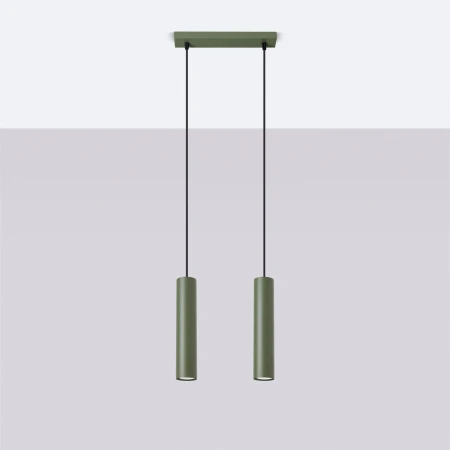 Lampa wisząca LAGOS 2 zielona oliwka SL.1485 - Sollux