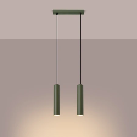 Lampa wisząca LAGOS 2 zielona oliwka SL.1485 - Sollux