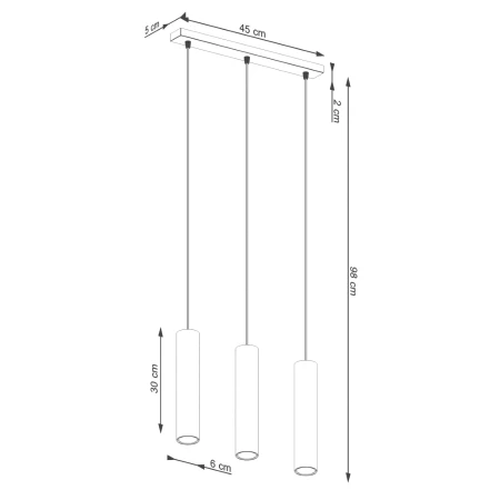 Lampa wisząca LAGOS 3L zielona oliwka SL.1486 - Sollux