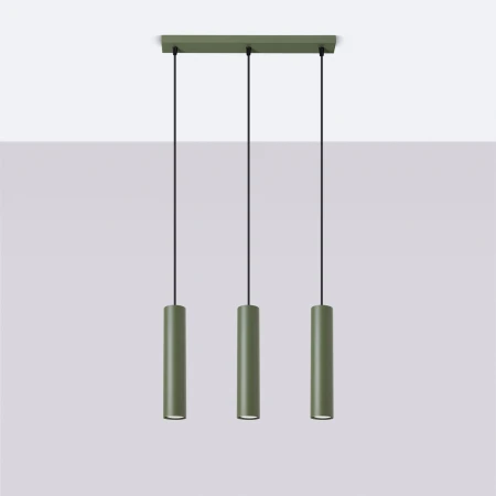 Lampa wisząca LAGOS 3L zielona oliwka SL.1486 - Sollux