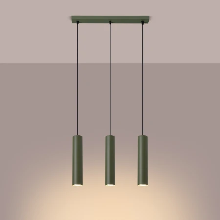 Lampa wisząca LAGOS 3L zielona oliwka SL.1486 - Sollux